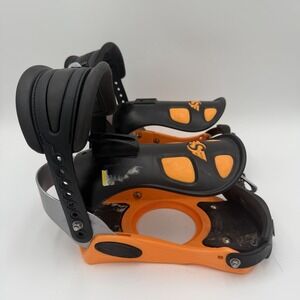 Men's Black and Orange Snowboard Bindings
